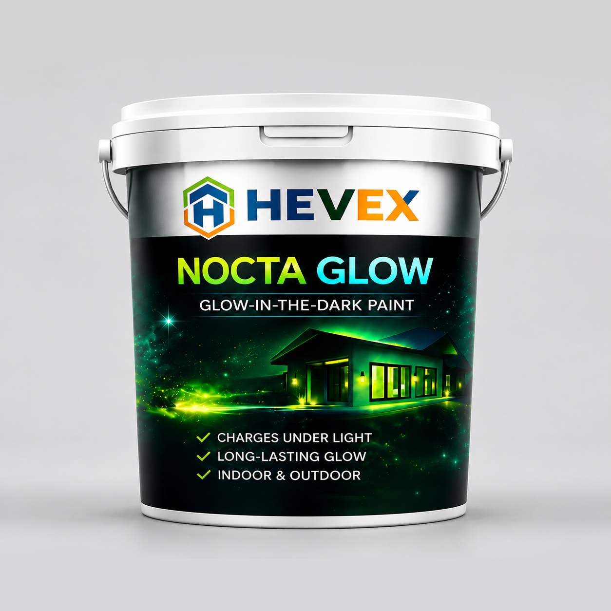 HEVEX Nocta Glow – Premium Glow in the Dark Paint with Free Brush & Gloves